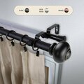 Kd Encimera 1 in. Dani Double Curtain Rod with 160 to 240 in. Extension, Black KD3733771